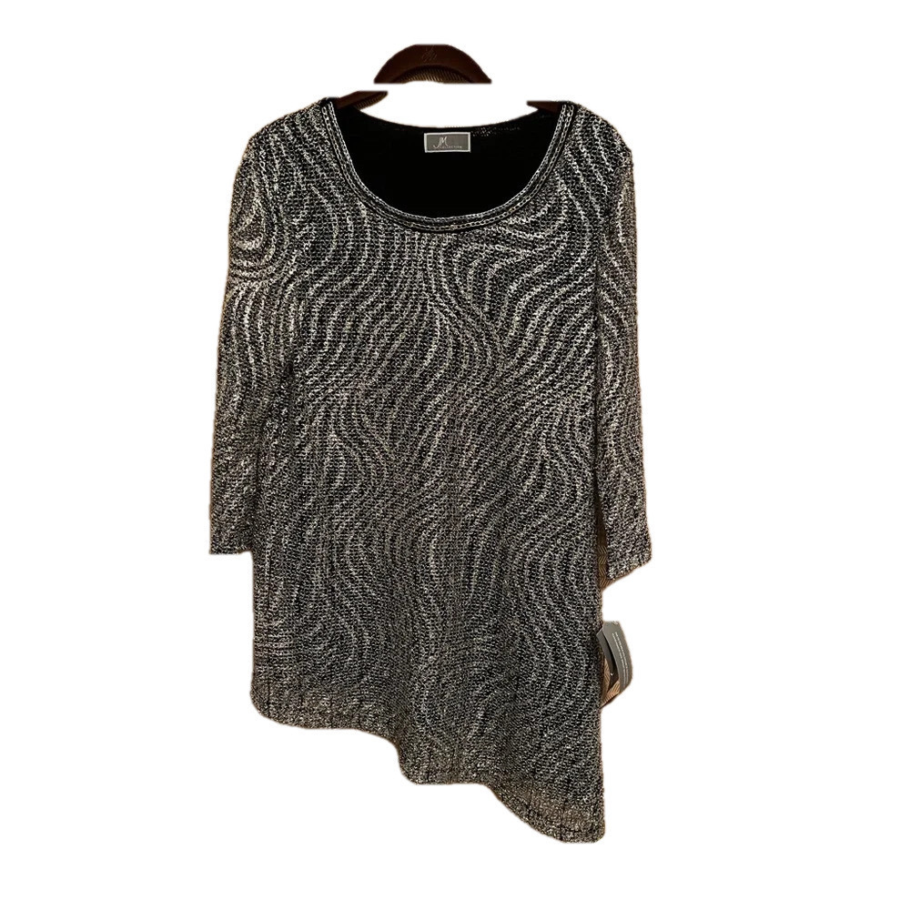 J M ~METALLIC TUNIC~XL~NWT